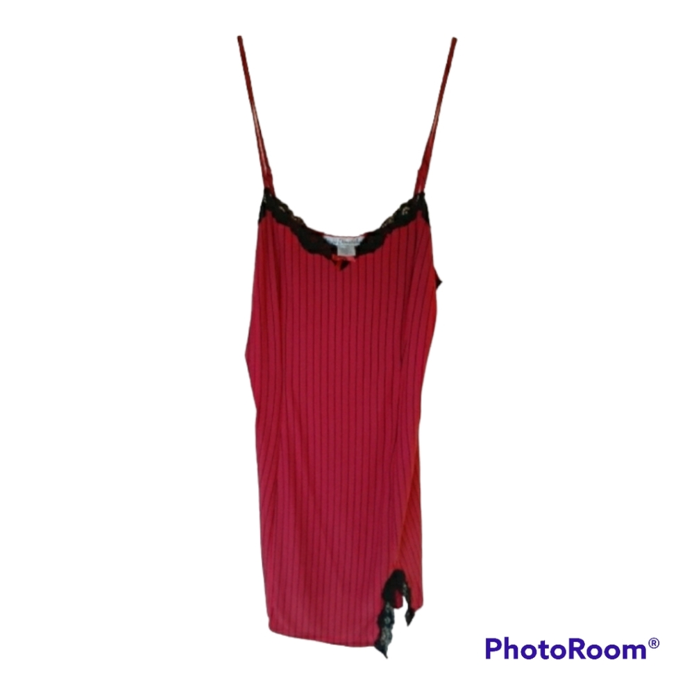 VTG Linea Donatella red slip lingerie nightgown Size M